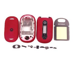 Complete Set Housing Faceplate Cover For Motorola Pebl U6 Red