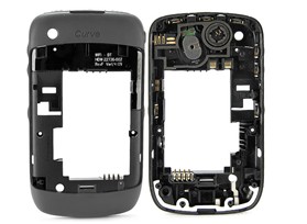 Oem Replacement Middle Frame Cover Faceplate With Rubbery Side Grips For Blackberry Curve 8520 Gre