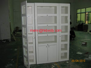 White Wall Cabinets For Jewelry Retail Store