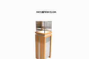 Yellow Colour Veneer Jewelry Tower Showcases