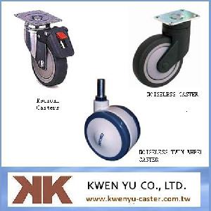 medical casters noiseless twin wheel caster