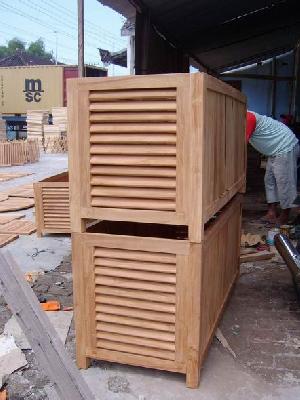 Atm-0012 Laundry Box#1 For Outdoor Usage Knock Down Teak Teka Garden Furniture