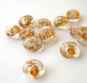 wholesale oblate silver foil glass beads