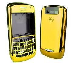 chrome housing faceplate cover gold blackberry javelin curve 8900