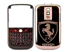 Housing Cover Keypad Coffee Matte Frame With Copper Metal / Ferrari Design For Blackberry Bold 90