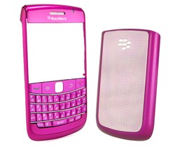 Matte Housing Faceplate Cover With Keypad / Metal Dot Battery Cover Magenta For Blackberry Bold