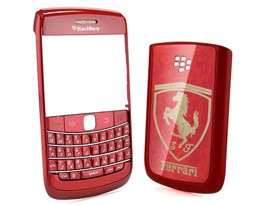 Matte Housing Faceplate Cover With Keypad / Metal Ferrari Battery Cover Red For Blackberry Bold