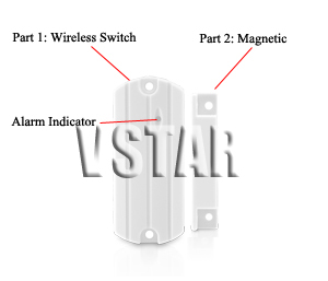 Wireless / Wired Door / Window Magnetic Contact For Burglar Alarm Systems