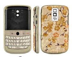 Housing Cover Keypad Champagne Matte Frame With Gold For Blackberry Bold 9000