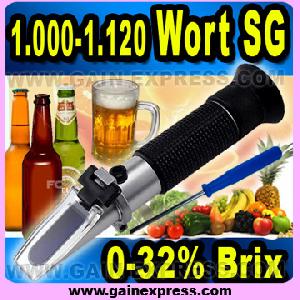 0-32% Atc Brix And Beer Refractometer Sugar Wine Wort Sg