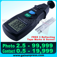 2 In 1 Digital Laser Photo Tachometer Non And Contact Rpm