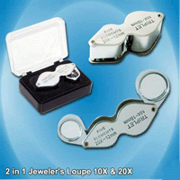 2 In 1 Jeweler' S Loupe 10x And 20x Magnifier Dual Lens