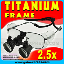 2 5x dental surgical binocular loupes titanium frame