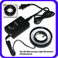 48 led microscope ring light illuminator lamp camera