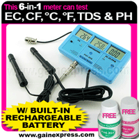 6 1 multi meter tester ec cf tds ph degree celsius fahrenheit