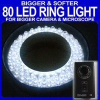 80 Led Camera Microscope Ring Light Illuminator