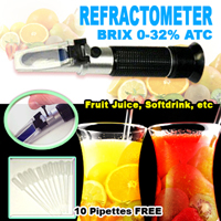 brix refractometer 0 32 atc fruit juice wine