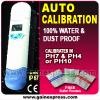 Waterproof Ph / Temperature Meter Auto Calibration Degree Celsius / Fahrenheit