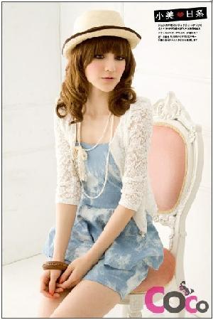 japan fashion lace zipper jacket