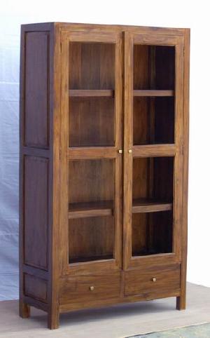 Famous Cabinet Two Glass Doors From Andana Artwood Teak Mahogany Wooden Indoor Furniture