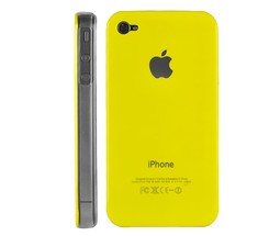 Hard Case Cover With Transparent Side Design For Iphone 4 Yellow Ipohne 4 Case