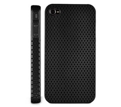 Ventilated Hard Plastic Case Cover For Iphone 4 Black