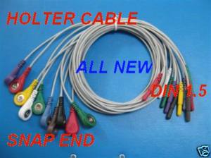 holter cable 10 leadwires din 1 5 tpu 0 9m snap clip