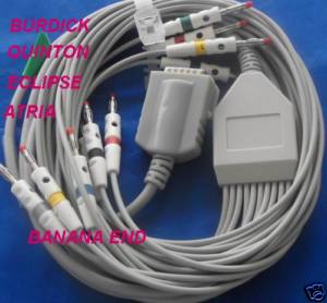 quinton eclipse atria burdick ekg cable 10 leads ecg