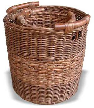 round laundry basket rattan woven indoor furniture java indonesia