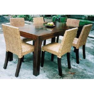 solo rattan dining mahogany table woven chair cirebon java indonesia