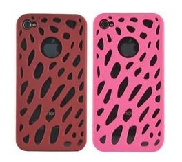 Luxe Hole Hard Plastic Case Cover For Iphone 4 Case Pink And Red