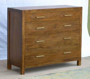 Mahogany Dresser Four Drawers Minimalist Style Teak Wooden Indoor Furniture Java Indonesia