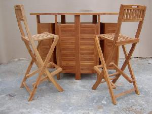 Teak Java Bar Set Extension Table And Folding Chair Teka Garden Outdoor Furniture