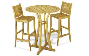 Teak Outdoor Round Bar Set Teka Wooden Garden Furniture