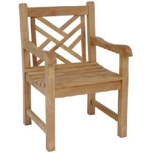 Teka Lattice Back Single Armchair Teak Wooden Garden Outdoor Furniture