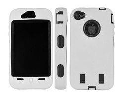 Rugged Hard Plastic Case For Iphone 4 White