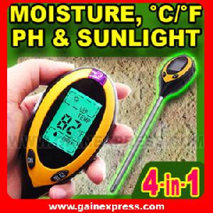 4-in-1 Soil Survey Instrument Ph, Fahrenheit / Celsius, Moisture, Sunlight