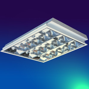 stainless reflector recessed fluorescent louver fixture