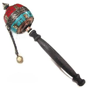 nepal turquoise prayer wheels middle