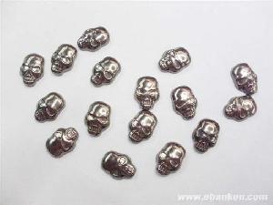 Flat Back Metallic Hot Fix Skull Heads