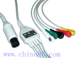 One Piece Five Lead Ecg Cable With Leadwire, Low Price, Good Quality