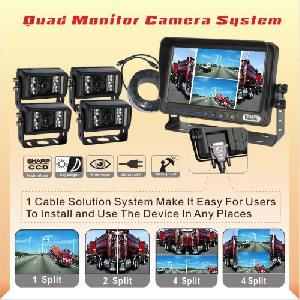 Rear View Back Up Reverse Camera System 7 Inch Tft Lcd Quad Monitor For Agriculture Farm Tractor