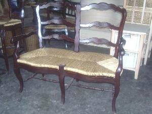 solid mahogany woven dining chair sofa benches wooden rattan indoor furniture