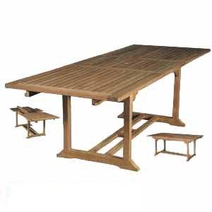 teak solid rectangular extension table java bali indonesia teka outdoor garden furniture knock