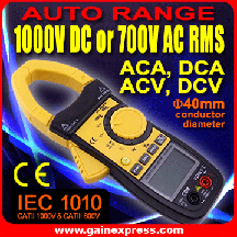 Digital Ac / Dc Clamp Meter Multimeter Thermometer Ohm