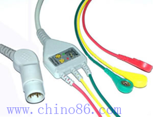 Mennen One Piece Three Lead Ecg Cable And Leadwire