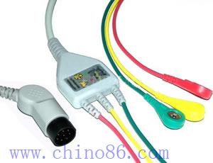 Nihon Kohden One Piece 3 Lead Patient Monitor Ecg Cable With Leadwire