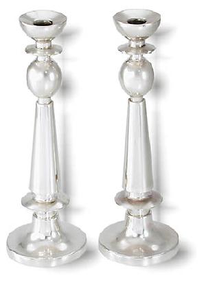 silver shabbat candlesticks bier enterprises