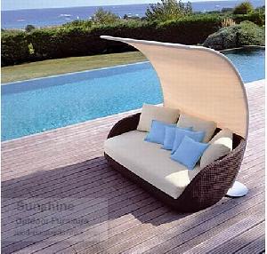 synthetic rattan furniture daybed