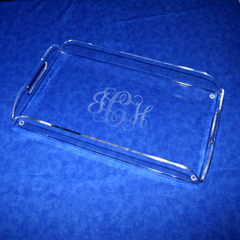acrylic monogrammed butler tray